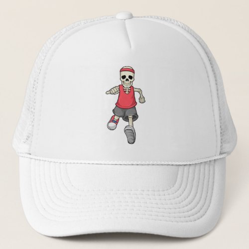 Skeleton at Running with Headband Trucker Hat