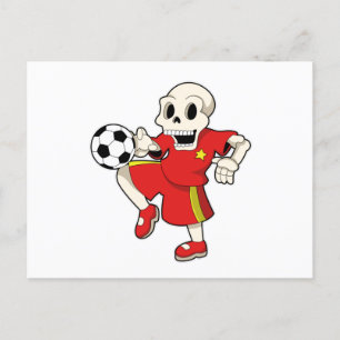 Skeleton at Soccer Sports Postcard