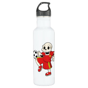Skeleton at Soccer Sports Stainless Steel Water Bottle