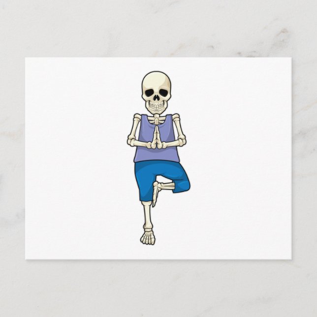 Skeleton at Yoga Stretching Postcard (Front)
