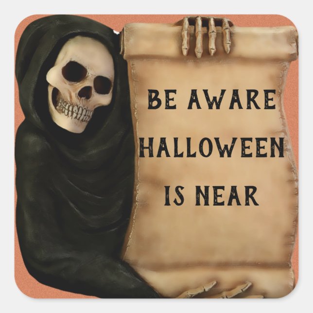 Skeleton Aware Banner Square Sticker (Front)