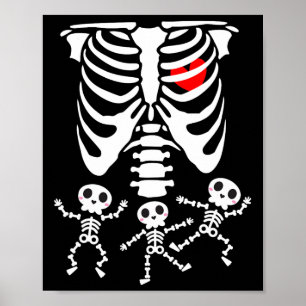 Skeleton Baby Halloween Pregnancy Couples Costumes Poster