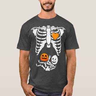 Skeleton Baby Pregnant Xray Rib Cage for Fall Hall T-Shirt