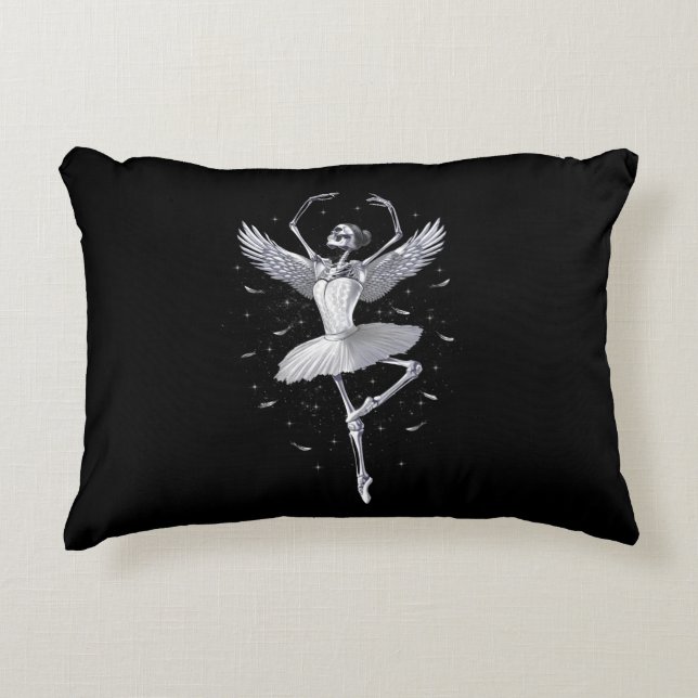 Skeleton Ballerina Accent Pillow (Front)