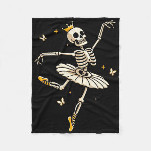 Skeleton Ballerina Ballet Dance Cute Halloween Cos Fleece Blanket