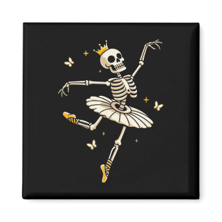 Skeleton Ballerina Ballet Dance Cute Halloween Cos Magnet