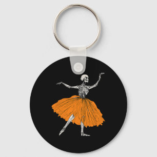 Skeleton Ballerina Dance Tutu Spooky Ballet Dancer Keychain
