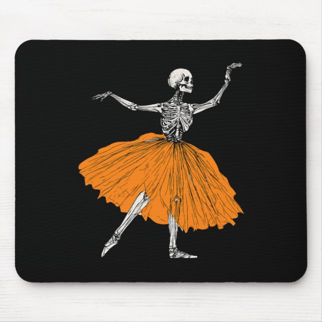 Skeleton Ballerina Dance Tutu Spooky Ballet Dancer Mouse Pad (Front)