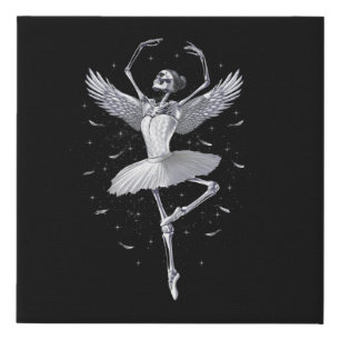 Skeleton Ballerina Faux Canvas Print