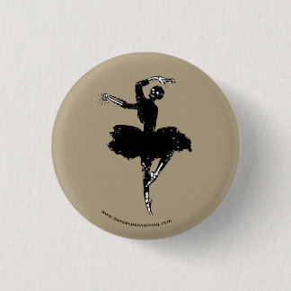 skeleton ballerina pinback button