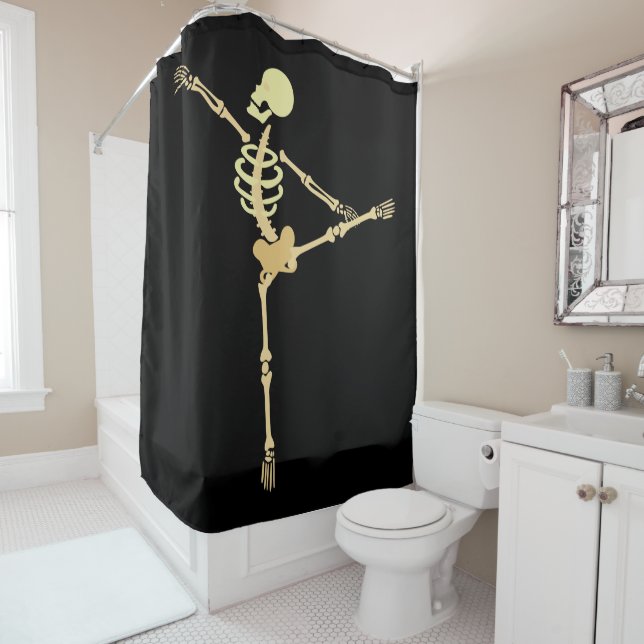Skeleton Ballerina Shower Curtain (In Situ)