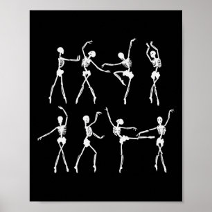 Skeleton Ballerinas Ballet Dance Cute Halloween Co Poster