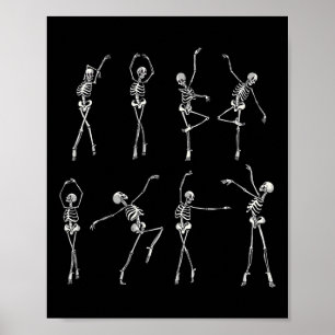 Skeleton Ballerinas Halloween Costume Ballet Girl Poster