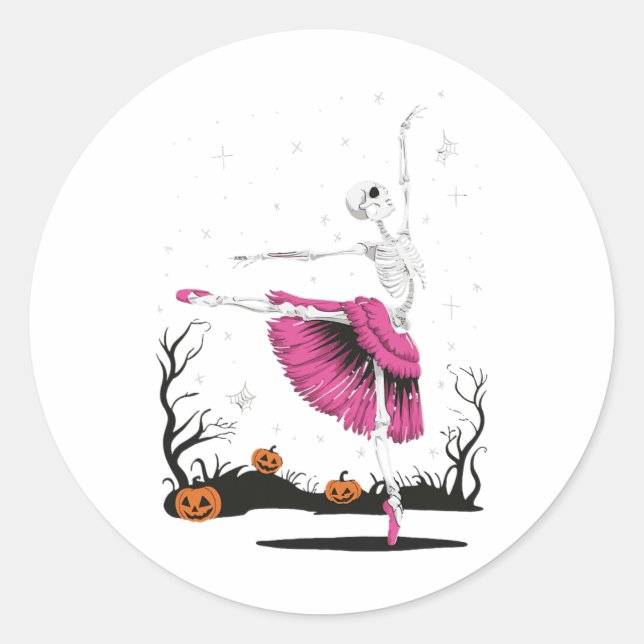 Skeleton Ballet 1  Classic Round Sticker (Front)