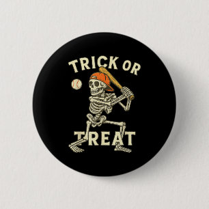 Skeleton Baseball Halloween Costume Funny Men Boys Button