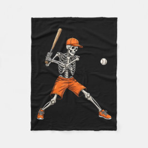 Skeleton Baseball Halloween Costume Funny Men Boys Fleece Blanket