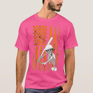 Skeleton Baseball Player Fan Skeleton Halloween Ba T-Shirt