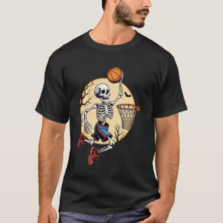 Skeleton Basketball Halloween Costume Funny Men Bo T-Shirt