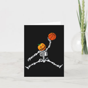 Skeleton Basketball Halloween Pumpkin Slam Dunk Card