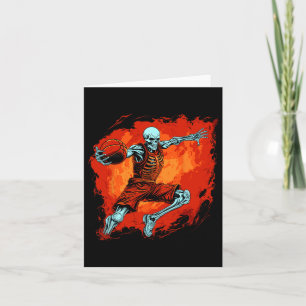 Skeleton Basketball Player Halloween Spooky Card