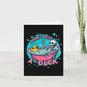 Skeleton Bath Humor Rubber Duck Funny Halloween Card