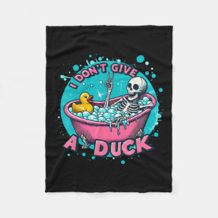Skeleton Bath Humor Rubber Duck Funny Halloween  Fleece Blanket