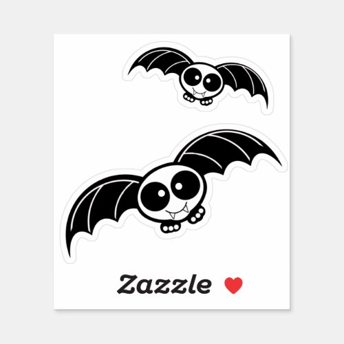 Skeleton Bats Halloween Sticker