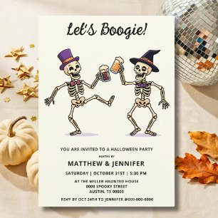 Skeleton Beer Adult Halloween Party  Invitation