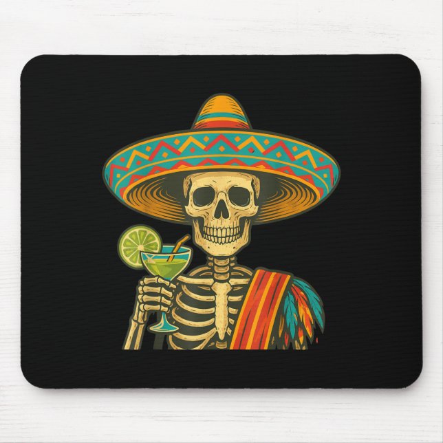 Skeleton beer cinco de mayo fiesta  mouse pad (Front)