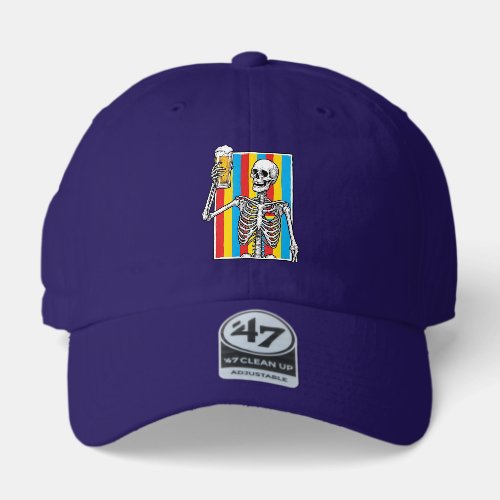 Skeleton Beer Rainbow Vintage Engraving Shirt_1 47 Brand Hat