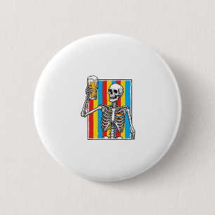 Skeleton Beer Rainbow Vintage Engraving Shirt_1 Button