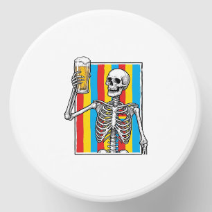 Skeleton Beer Rainbow Vintage Engraving Shirt_1 Mini Candle Favors