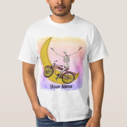 Skeleton Bicycle custom name t_shirt