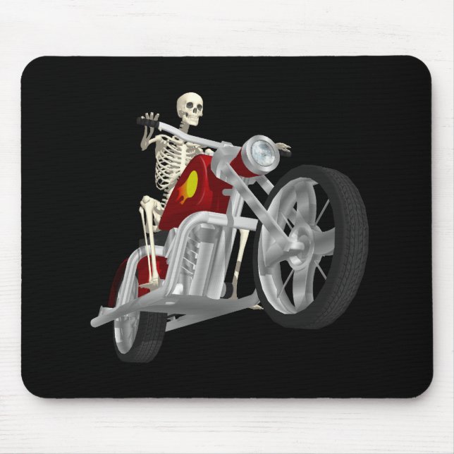 Skeleton Biker / Bike Rider: 3D Model: Mouse Pad (Front)