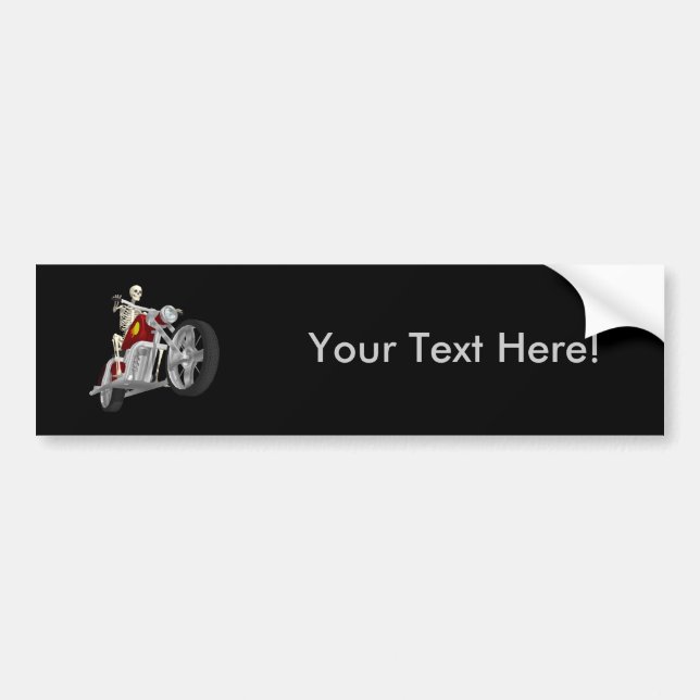 Skeleton Biker / Bike Rider: Bumper Sticker (Front)