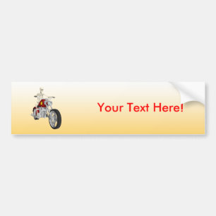 Skeleton Biker / Bike Rider: Bumper Sticker
