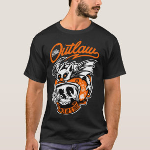 Skeleton Biker Bone Outlaw Motorcycle Mens T-Shirt