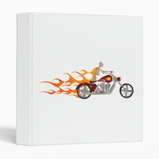 Skeleton Biker & Flames: Custom Binder