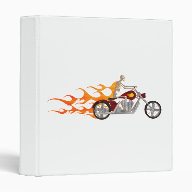 Skeleton Biker & Flames: Custom Binder (Front/Spine)