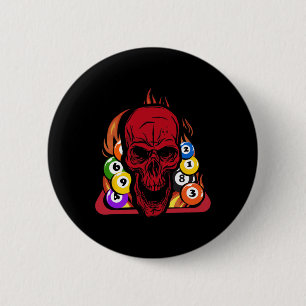 Skeleton Billiard Player Snooker Pool Billiard Rac Button