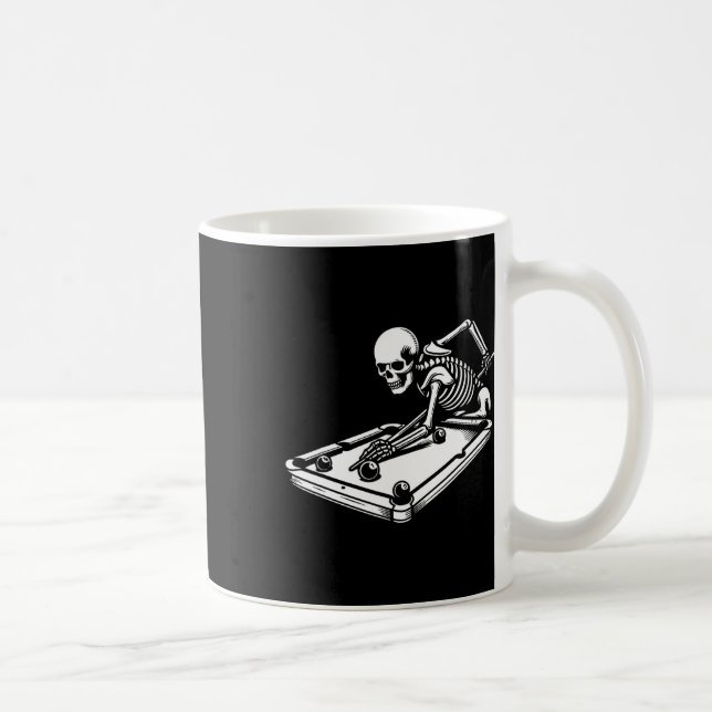 Skeleton Billiards Halloween Pool Snooker Billiard Coffee Mug (Right)