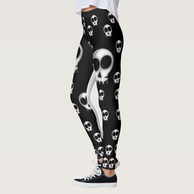 skeleton black white leggings teenager long (Left)