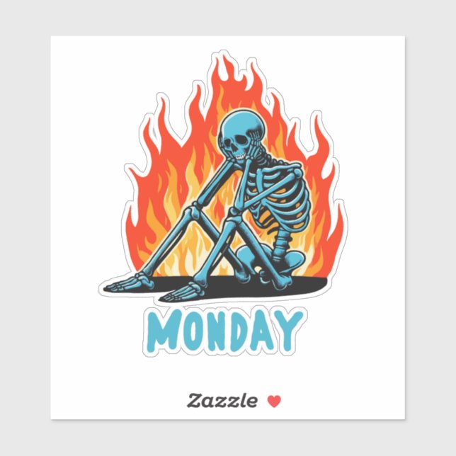 Skeleton Blue Monday Sticker (Sheet)