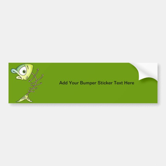 Skeleton Bone Fish Bumper Sticker (Front)