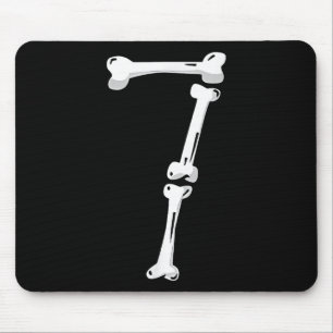 Skeleton Bone Number 7 Creepy Number 67 Six Seven Mouse Pad
