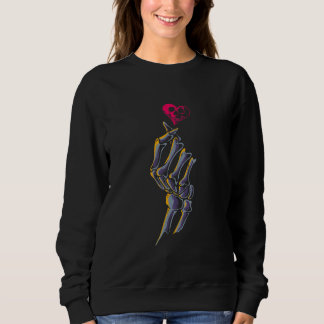 Skeleton Bones Hand Korean Heart Love Sign Valenti Sweatshirt