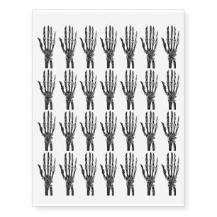 Skeleton Bones Hands Halloween Design Temporary Tattoos