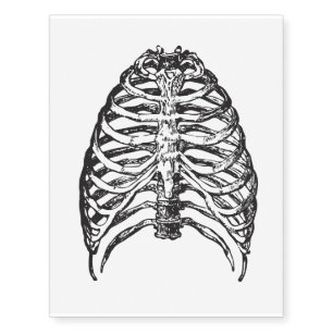 Skeleton Bones Rib Cage Halloween Design Temporary Tattoos