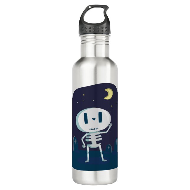 skeleton , boo stainless steel water bottle (Front)