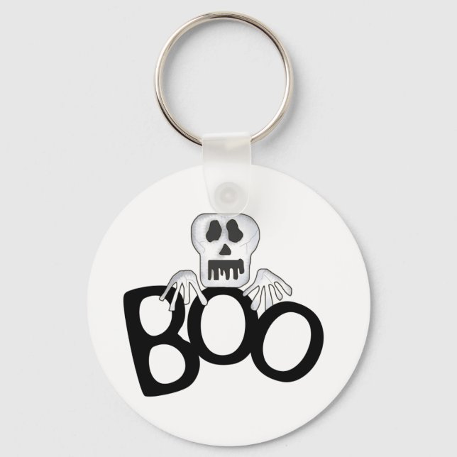 Skeleton Boo Tshirts and Gifts Keychain (Front)